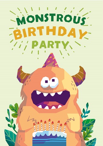 Code Yeti Monstrous Birthday Party Invitation Card 4