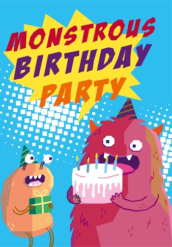 Code Yeti Monstrous Birthday Party Invitation Card 5